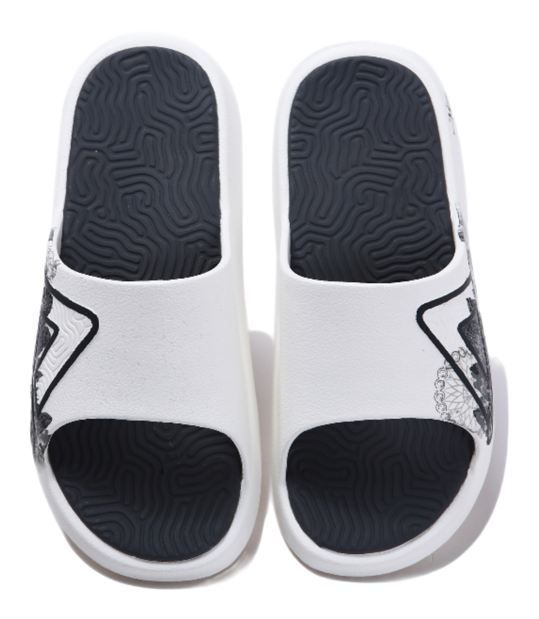 PEAK Tai Ji2.0 Slip Resistant Odor Resistant Abrasion Resistant Slide Slippers Unisex Ivory Dark Gray 