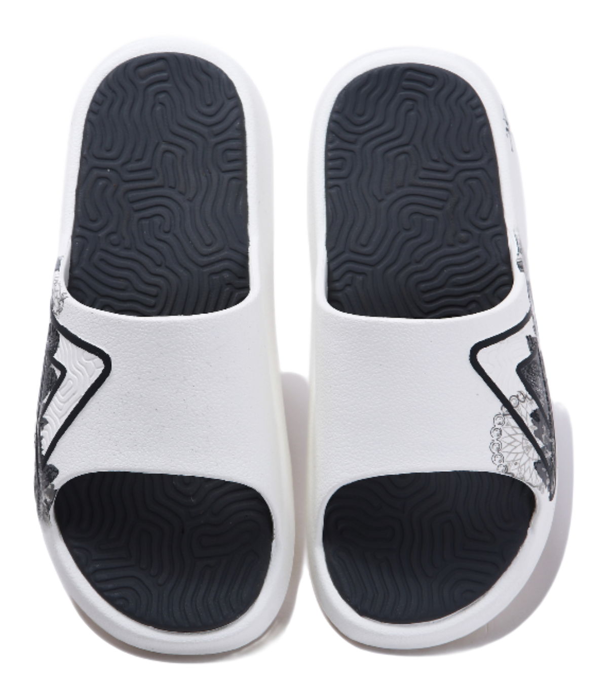 PEAK Tai Ji2.0 Slip Resistant Odor Resistant Abrasion Resistant Slide Slippers Unisex Ivory Dark Gray 