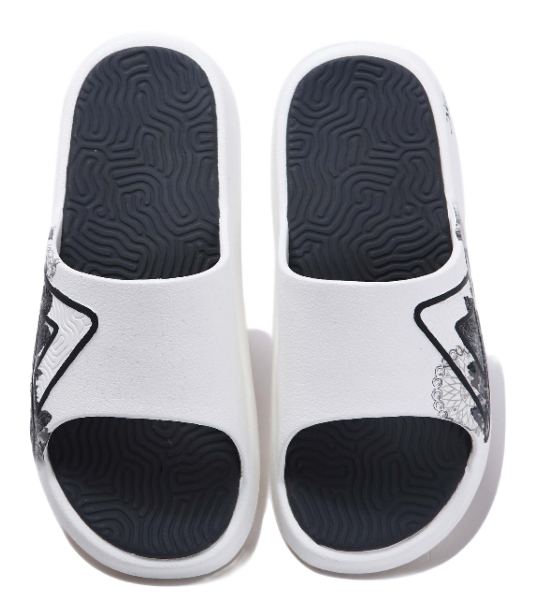 PEAK Tai Ji2.0 Slip Resistant Odor Resistant Abrasion Resistant Slide Slippers Unisex Ivory Dark Gray 