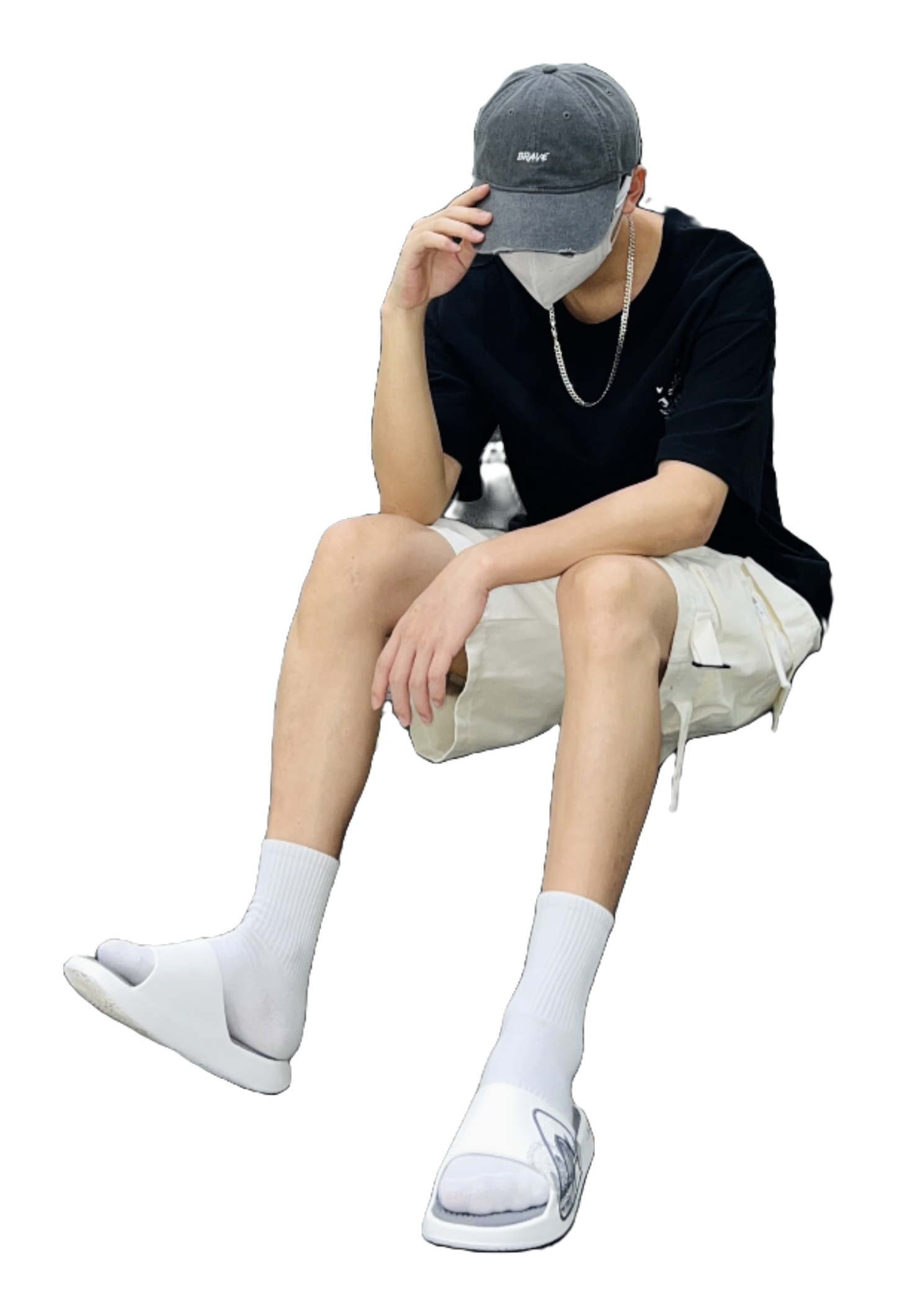 PEAK Tai Ji2.0 Slip Resistant Odor Resistant Abrasion Resistant Slide Slippers Unisex Ivory Dark Gray 