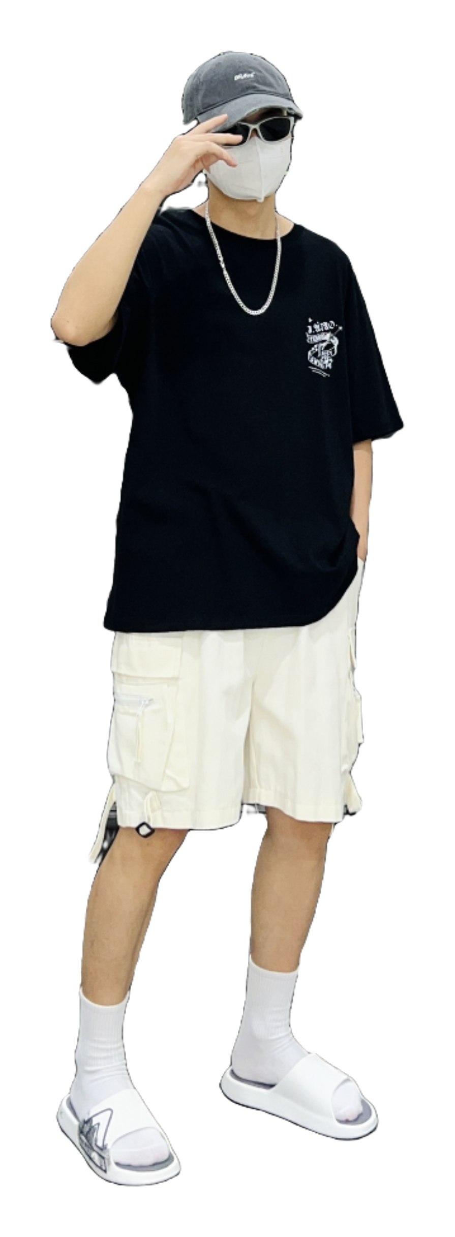 PEAK Tai Ji2.0 Slip Resistant Odor Resistant Abrasion Resistant Slide Slippers Unisex Ivory Dark Gray 