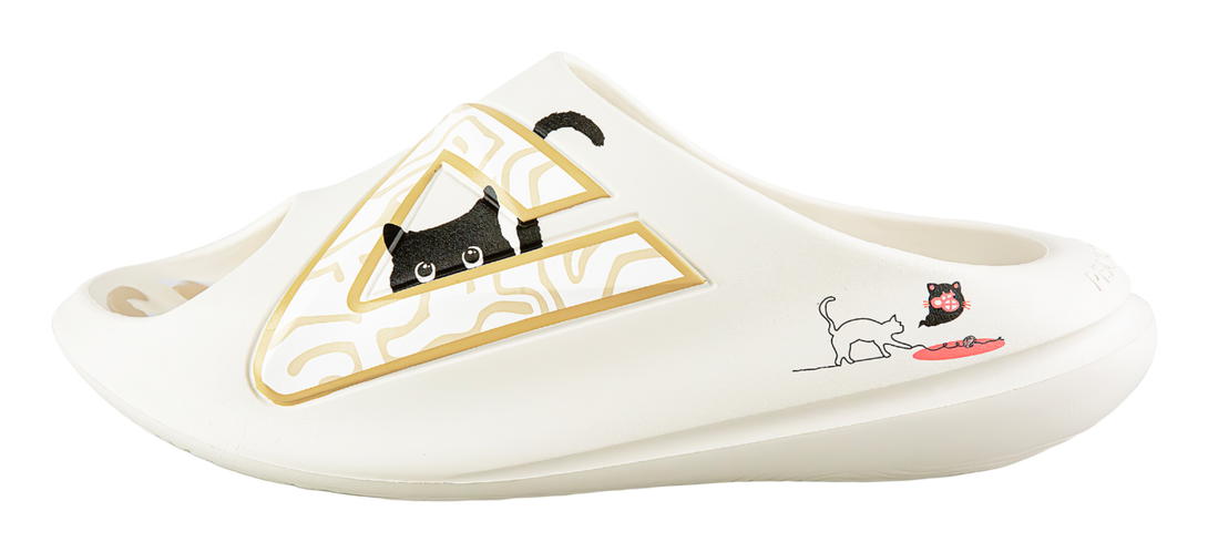 PEAK Very Small Fat Drag Cushioning Slip Resistant Abrasion Resistant Quiet Slide Slippers Unisex Canvas White 