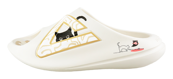 PEAK Very Small Fat Drag Cushioning Slip Resistant Abrasion Resistant Quiet Slide Slippers Unisex Canvas White 