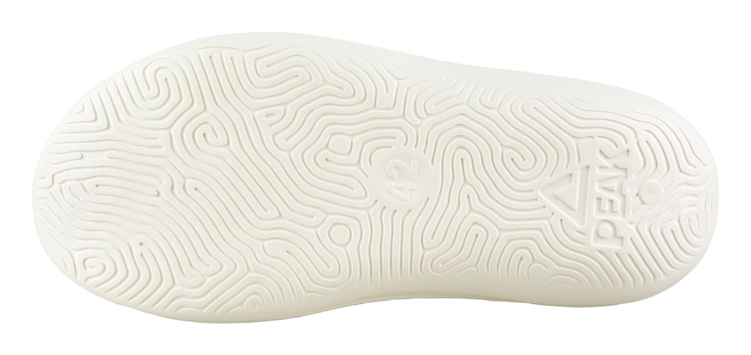 PEAK Very Small Fat Drag Cushioning Slip Resistant Abrasion Resistant Quiet Slide Slippers Unisex Canvas White 