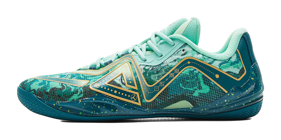 PEAK Wushuang Cushioning, Slip Resistant, And Abrasion Resistant Low Top Basketball Shoes Mens Agate Green  vjsneaker.com