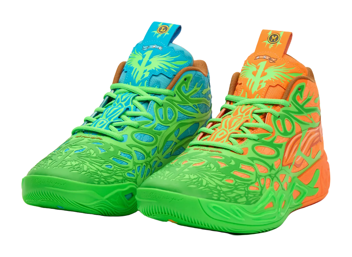 PUMA x LaMelo Ball MB.04 "Leonardo & Michelangelo" - Basketball Shoes for Men and Women in Green, Orange, and Blue  vjsneaker.com
