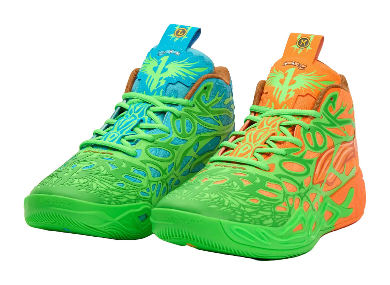 PUMA x LaMelo Ball MB.04 "Leonardo & Michelangelo" - Basketball Shoes for Men and Women in Green, Orange, and Blue  vjsneaker.com