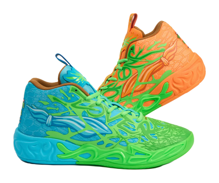 PUMA x LaMelo Ball MB.04 "Leonardo & Michelangelo" - Basketball Shoes for Men and Women in Green, Orange, and Blue  vjsneaker.com