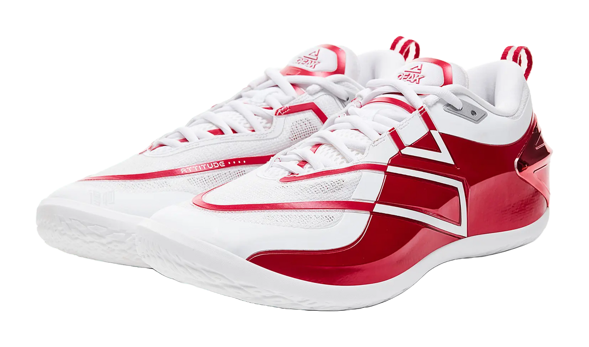Peak Malik Monk Taichi General "Original Intention" - Basketball Shoes Men Dark White And Dark Red  vjsneaker.com