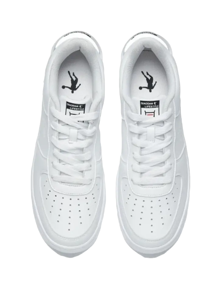 QIAODAN Air Force One Skateboard Shoes Men's Low top White 