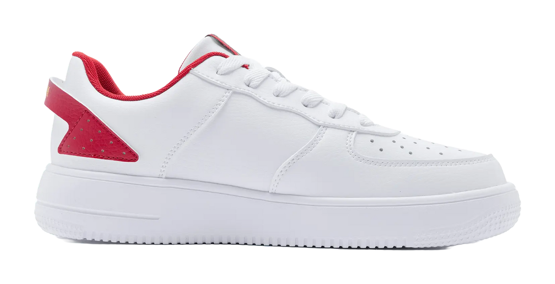 QIAODAN Air Force One Skateboard Shoes Men's Low top White Red 