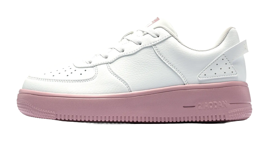 QIAODAN Air Force One Skateboard Shoes Women's Low top White Pink 