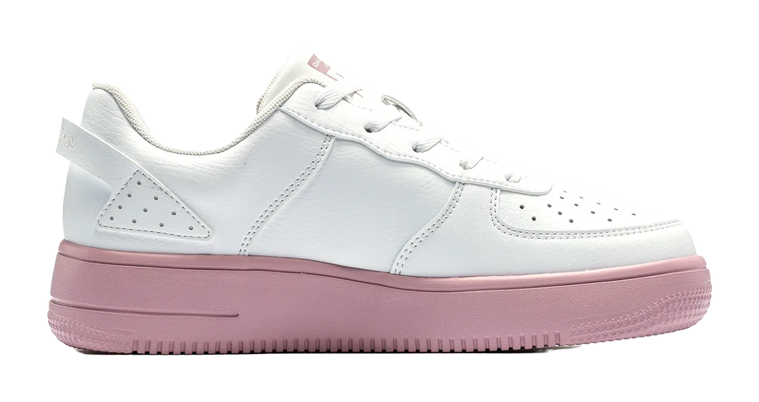 QIAODAN Air Force One Skateboard Shoes Women's Low top White Pink 