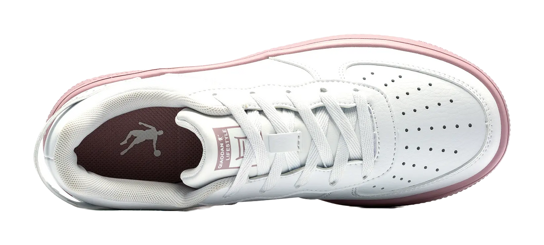 QIAODAN Air Force One Skateboard Shoes Women's Low top White Pink 