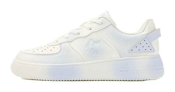 QIAODAN Air Force One Slip Resistant Abrasion Resistant Low top Skateboard Shoes Women's White Blue 