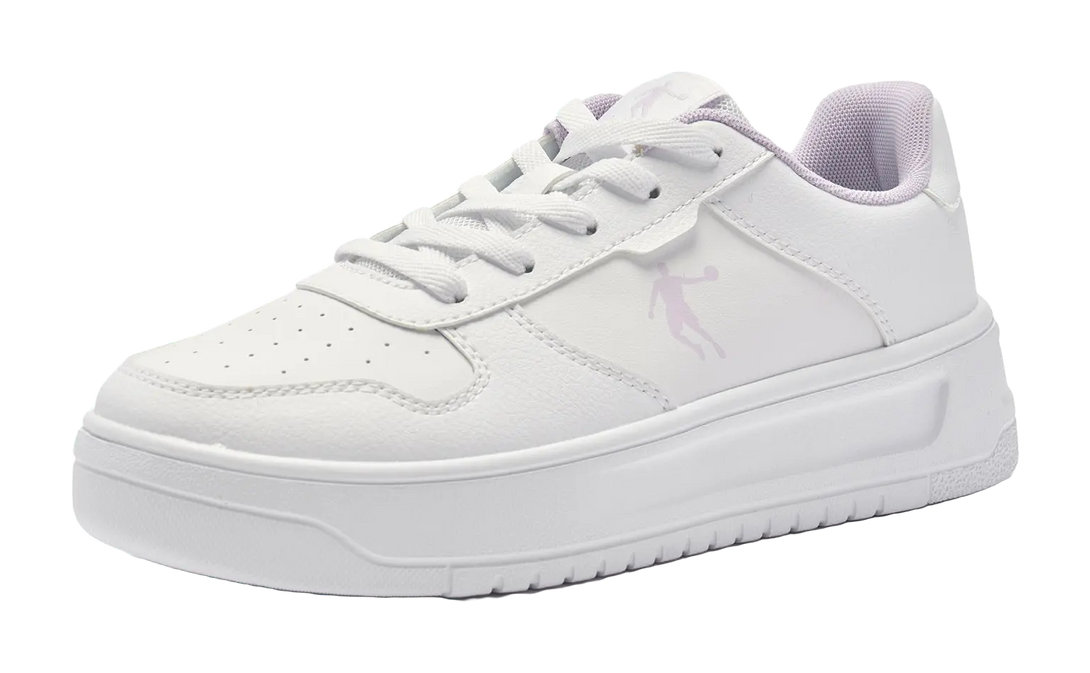 QIAODAN Anti-Slip And Wear-Resistant Breathable Low-Top Skateboard Shoes Women's White 
