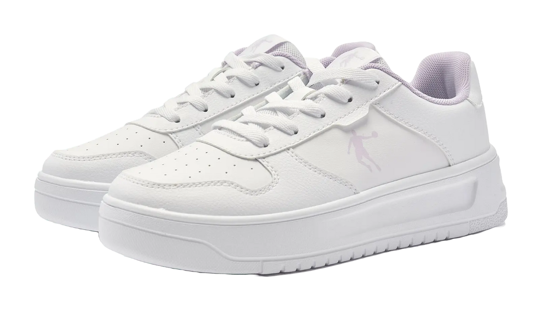 QIAODAN Anti-Slip And Wear-Resistant Breathable Low-Top Skateboard Shoes Women's White 