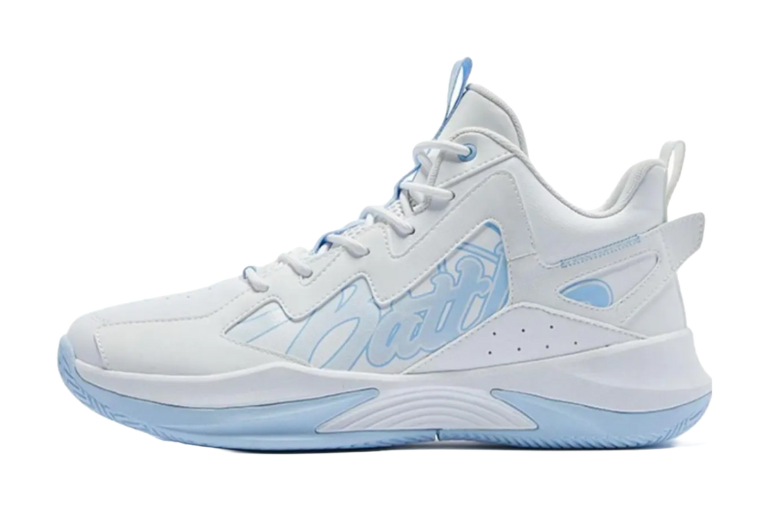 QIAODAN Basketball Collection Basketball Shoes Mens Mid top White Blue 