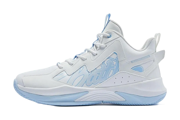 QIAODAN Basketball Collection Basketball Shoes Mens Mid top White Blue 