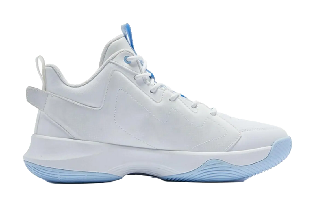 QIAODAN Basketball Collection Basketball Shoes Mens Mid top White Blue 