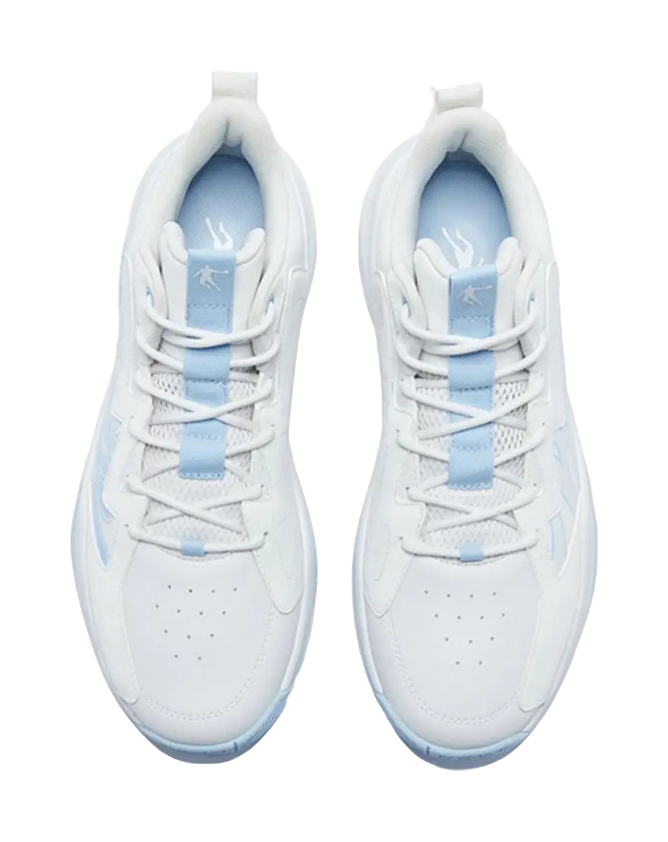 QIAODAN Basketball Collection Basketball Shoes Mens Mid top White Blue 