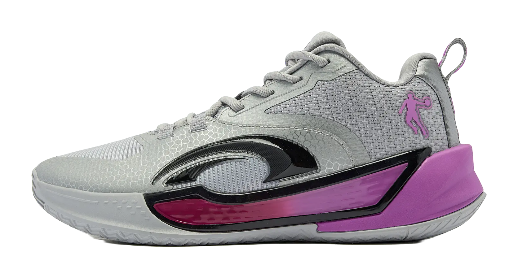 QIAODAN Battle Sword 7 TEAM Cushioning Anti-Slip And Wear-Resistant Low-Top Basketball Shoes Mens Gray Purple 