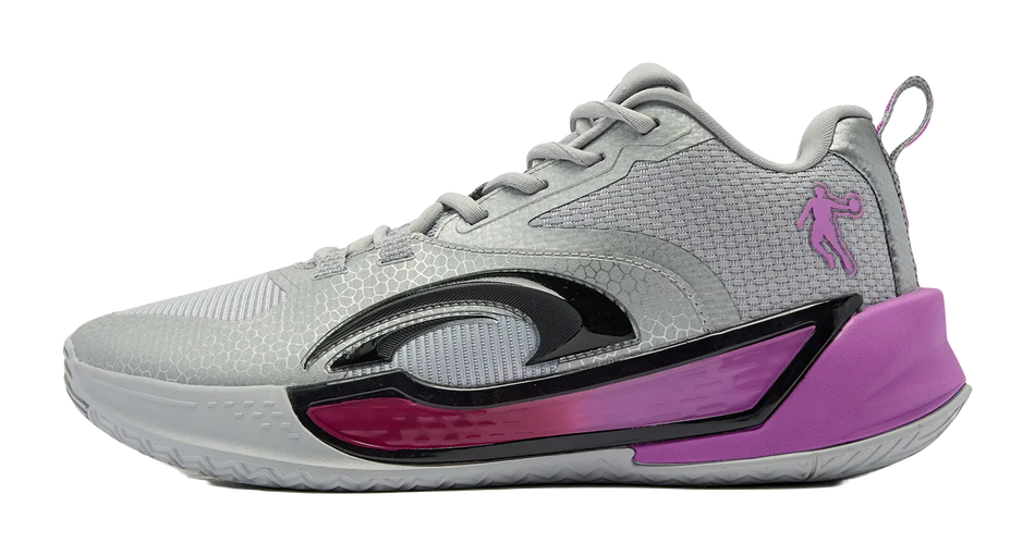 QIAODAN Battle Sword 7 TEAM Cushioning Anti-Slip And Wear-Resistant Low-Top Basketball Shoes Mens Gray Purple 