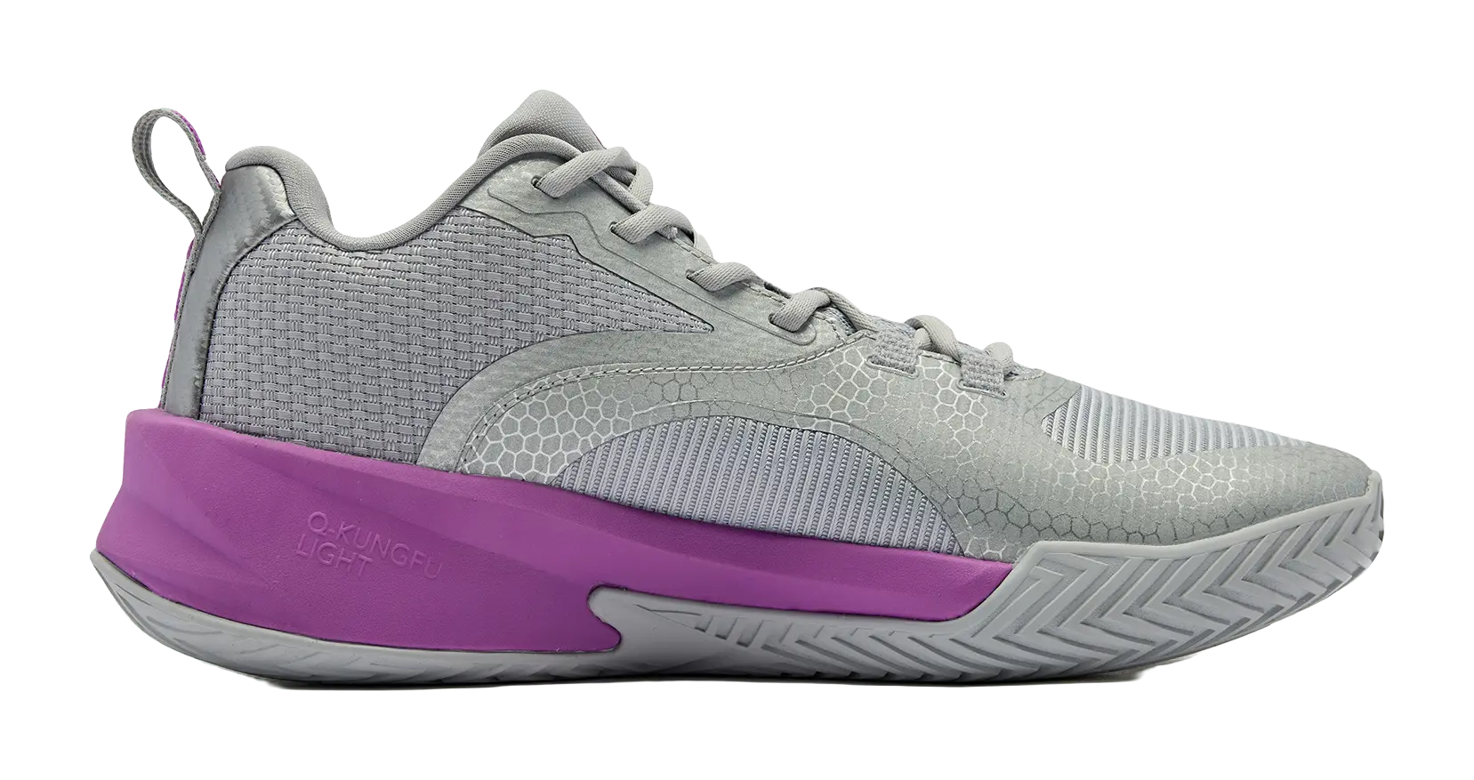 QIAODAN Battle Sword 7 TEAM Cushioning Anti-Slip And Wear-Resistant Low-Top Basketball Shoes Mens Gray Purple 