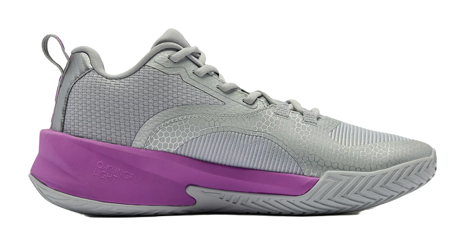 QIAODAN Battle Sword 7 TEAM Cushioning Anti-Slip And Wear-Resistant Low-Top Basketball Shoes Mens Gray Purple 