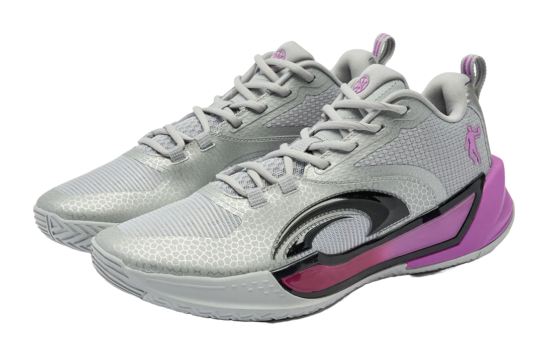 QIAODAN Battle Sword 7 TEAM Cushioning Anti-Slip And Wear-Resistant Low-Top Basketball Shoes Mens Gray Purple 