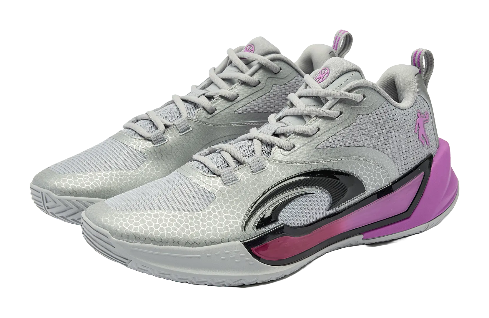 QIAODAN Battle Sword 7 TEAM Cushioning Anti-Slip And Wear-Resistant Low-Top Basketball Shoes Mens Gray Purple 