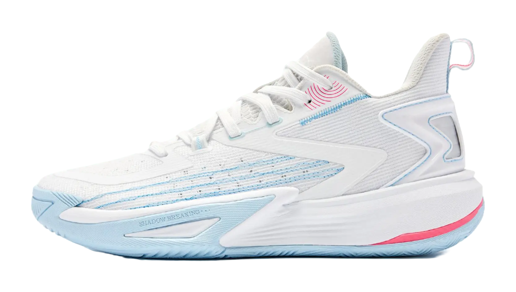 QIAODAN Coverage Grip Lightweight Breathable Low Top Basketball Shoes Mens White Blue 