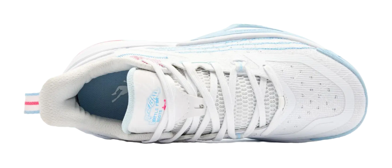 QIAODAN Coverage Grip Lightweight Breathable Low Top Basketball Shoes Mens White Blue 