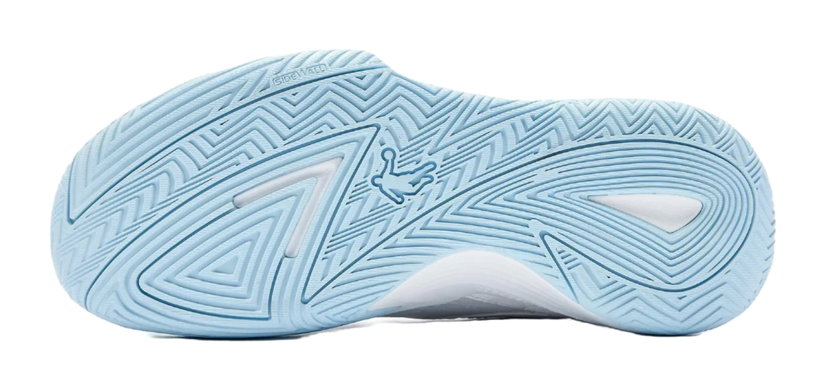 QIAODAN Coverage Grip Lightweight Breathable Low Top Basketball Shoes Mens White Blue 