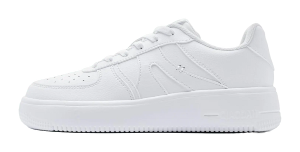 QIAODAN Coverage Slip Resistant Cushioning Breathable Height Increasing Low top Skateboard Shoes Women's White 