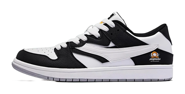 QIAODAN Coverage Slip Resistant, Abrasion Resistant, Lightweight, Breathable Low top Skateboard Shoes Men's Black White 