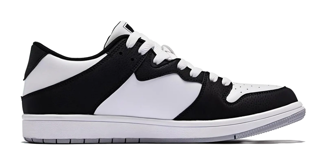 QIAODAN Coverage Slip Resistant, Abrasion Resistant, Lightweight, Breathable Low top Skateboard Shoes Men's Black White 