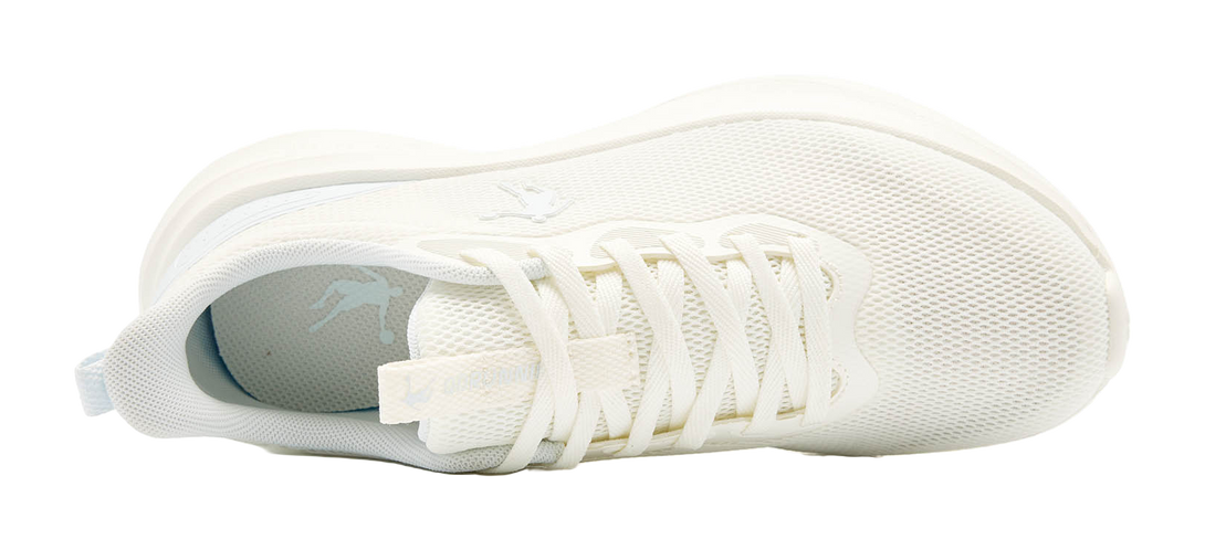 QIAODAN Cushioned Slip-Resistant Abrasion-Resistant Low-Top Casual Running Shoes Women's White Blue 