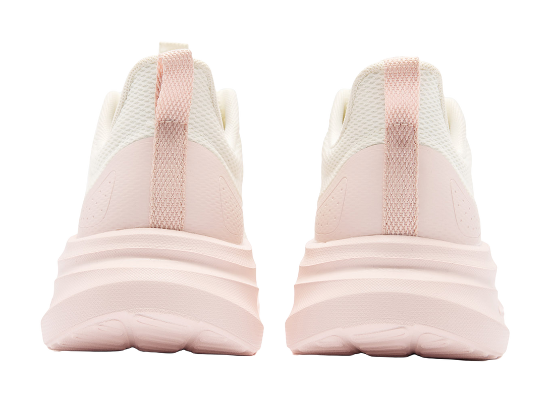 QIAODAN Cushioned Slip-Resistant Abrasion-Resistant Low-Top Casual Running Shoes Women's White Pink 