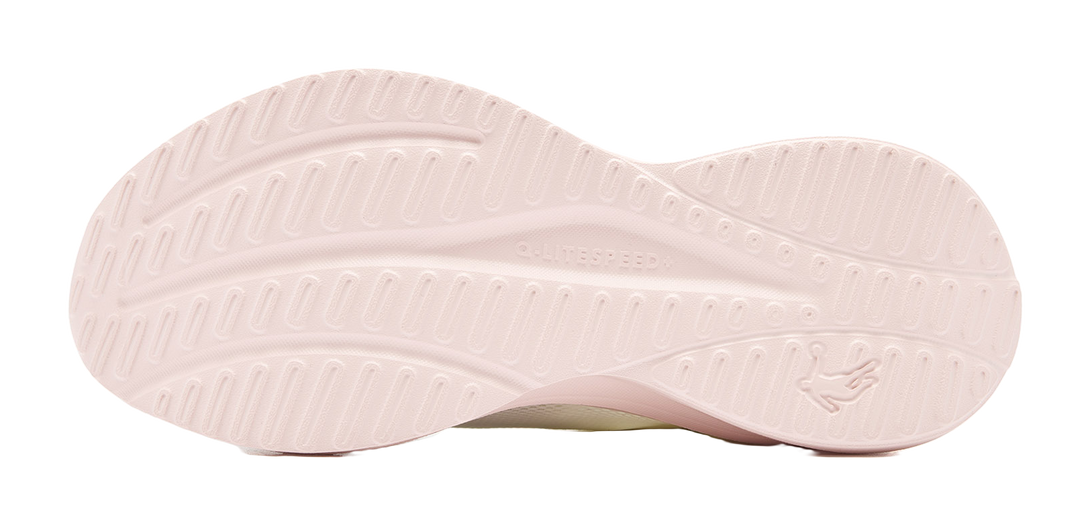 QIAODAN Cushioned Slip-Resistant Abrasion-Resistant Low-Top Casual Running Shoes Women's White Pink 