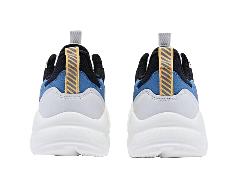 QIAODAN Cushioned Slip Resistant Low Top Sprint Long Distance Running Training Running Shoes Men's White Blue 