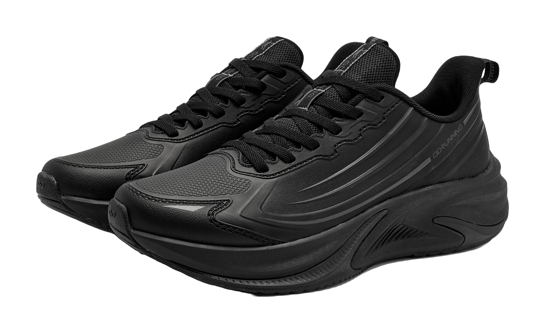 QIAODAN Cushioning Abrasion Resistant Lightweight Breathable Slip Resistant Low top Training Running Shoes Men's Black 