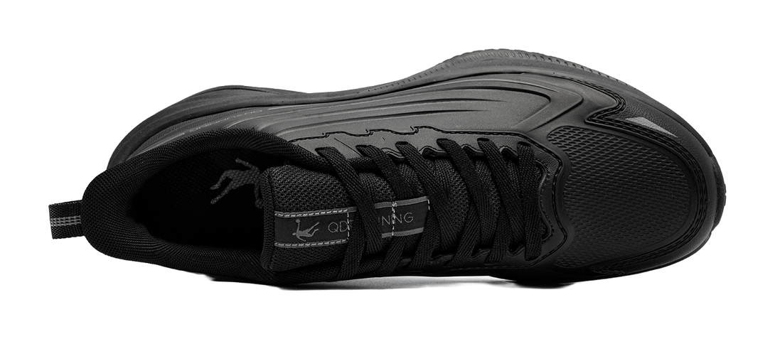 QIAODAN Cushioning Abrasion Resistant Lightweight Breathable Slip Resistant Low top Training Running Shoes Men's Black 