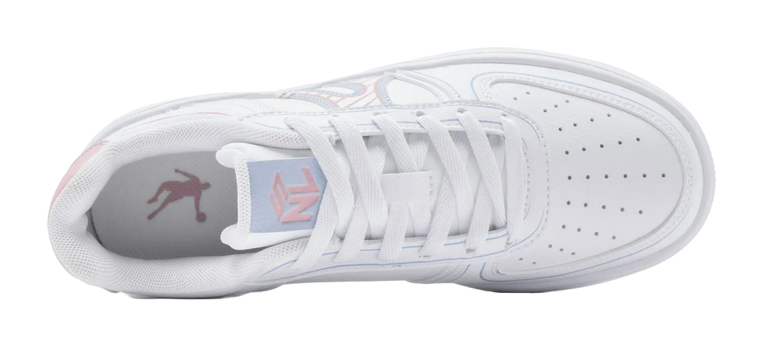 QIAODAN Cushioning Wear-Resistant Low-Top Skateboard Shoes Women's White Pink 