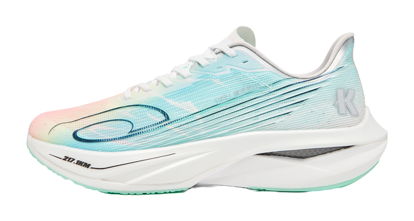 QIAODAN Cushioning, Wear Resistant Low Top Casual Running Shoes Men's Fluorescent Flying Shadow Pink Mars Green 