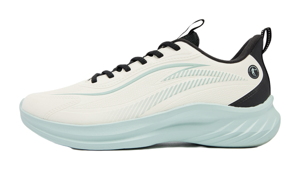 QIAODAN Cushioning, Wear Resistant Low top Casual Running Shoes Men's White Cyan 