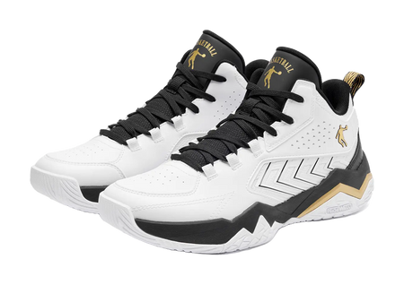 QIAODAN Cushioning, Wear Resistant Mid Top Basketball Shoes Mens White Black 