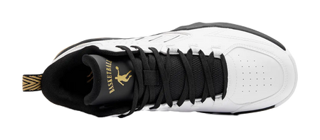 QIAODAN Cushioning, Wear Resistant Mid Top Basketball Shoes Mens White Black 