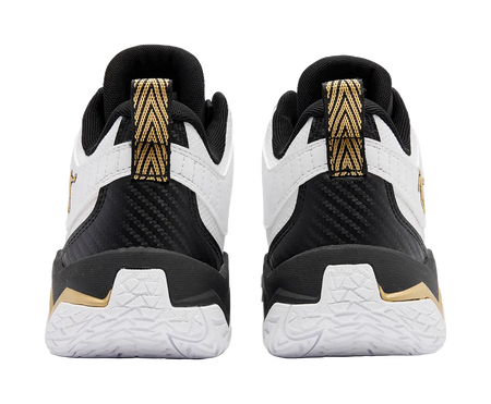 QIAODAN Cushioning, Wear Resistant Mid Top Basketball Shoes Mens White Black 