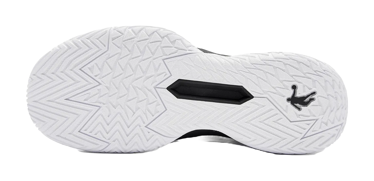 QIAODAN Cushioning, Wear Resistant Mid Top Basketball Shoes Mens White Black 